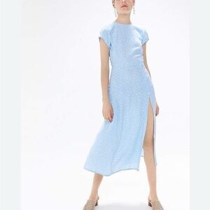 Urban Outfitters Blue Sheath Dress with Flutter Cap Sleeves